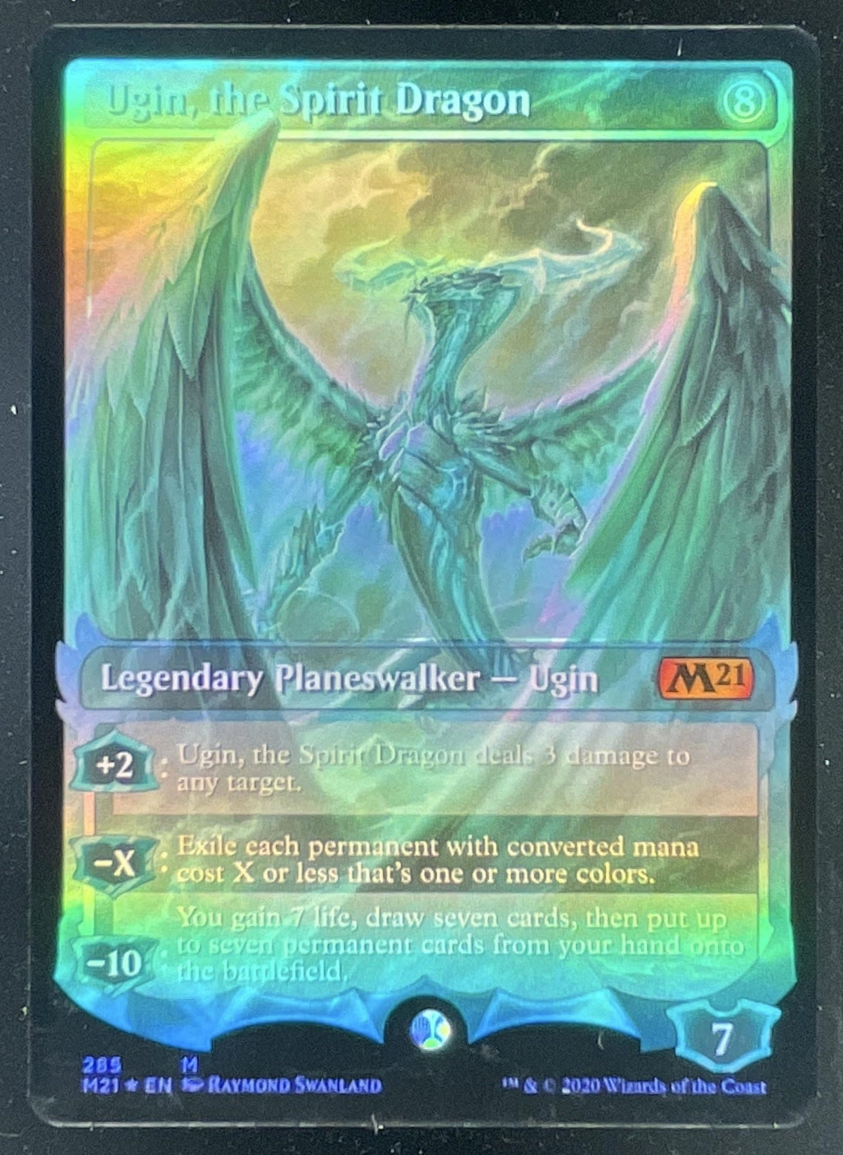 Magic The Gathering Ugin, the Spirit Dragon Showcase - Core Set 2021 M21 product image 1, provided for visual reference and