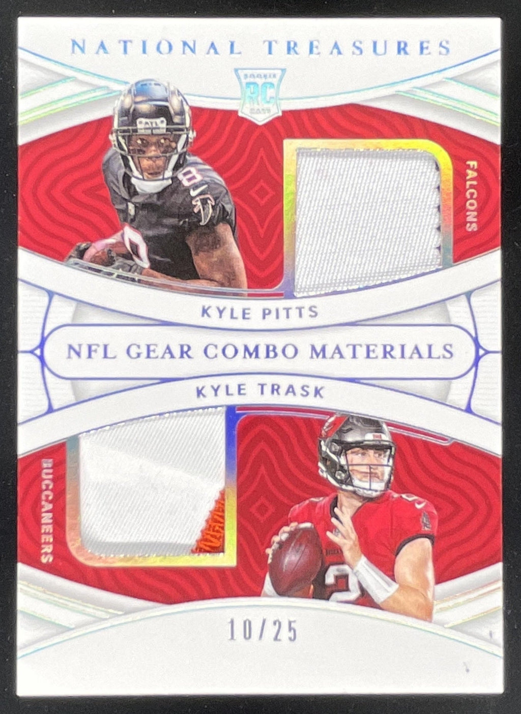 2021 National Treasures Gear Combo Materials Silver Kyle Pitts Kyle Trask RC /25 product image 1, provided for visual