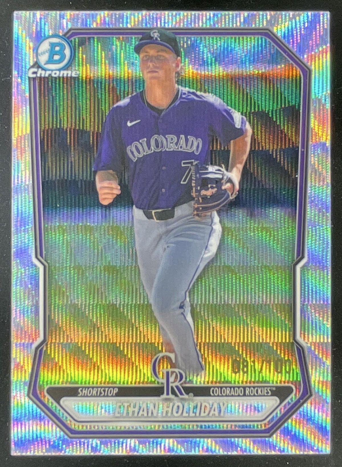 2026 Bowman Chrome Prospects Silver Wave Refractor #BCP-209 Ethan Holliday /100 product image 1, provided for visual