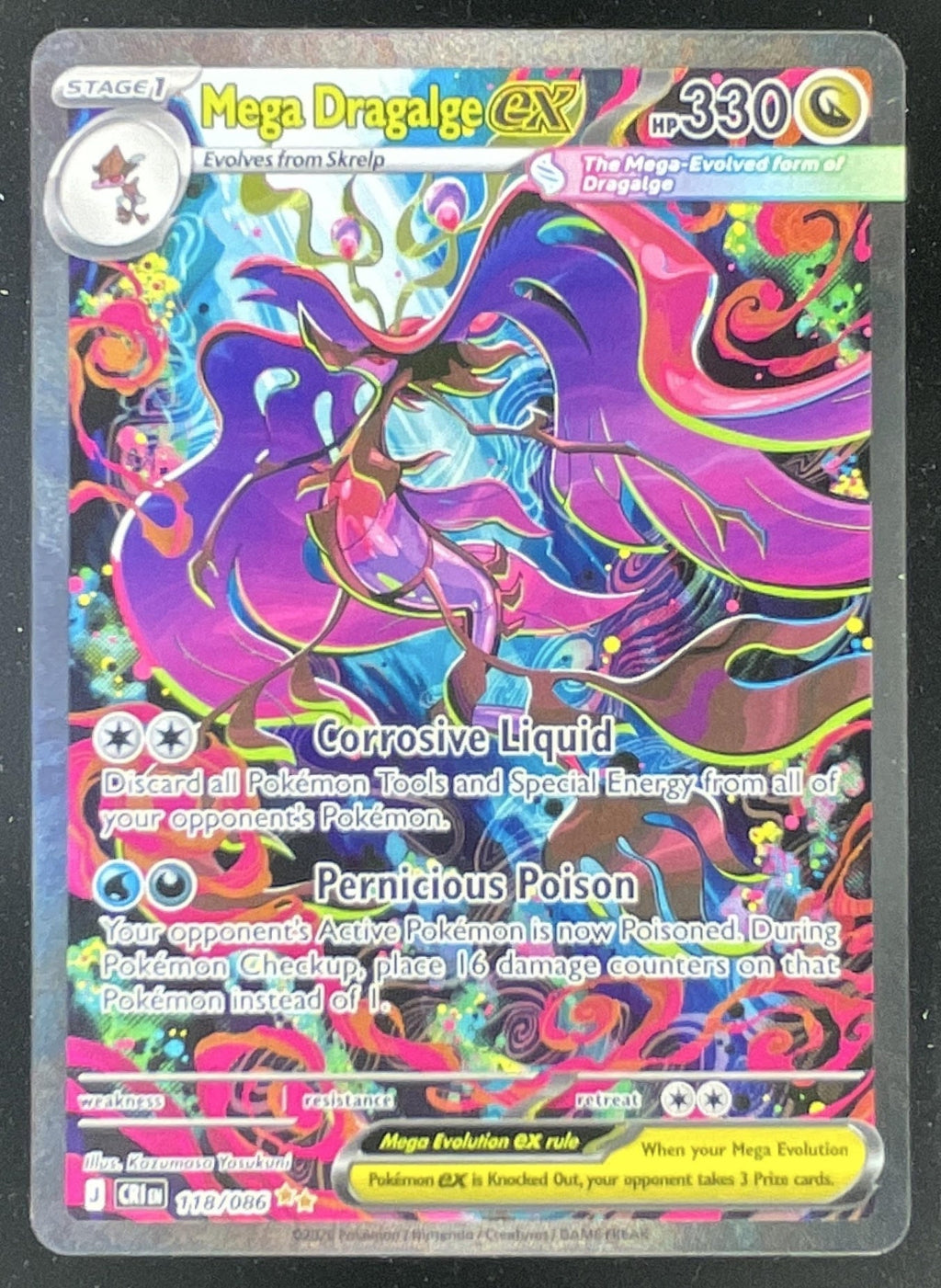 2026 Pokemon Mega Evolution Chaos Rising #118/086 Mega Dragalge ex product image 1, provided for visual reference and