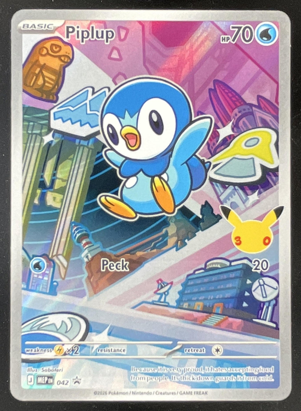 2026 Pokemon MEP Black Star Promos #042 Piplup First Partner Illustration product image 1, provided for visual reference and