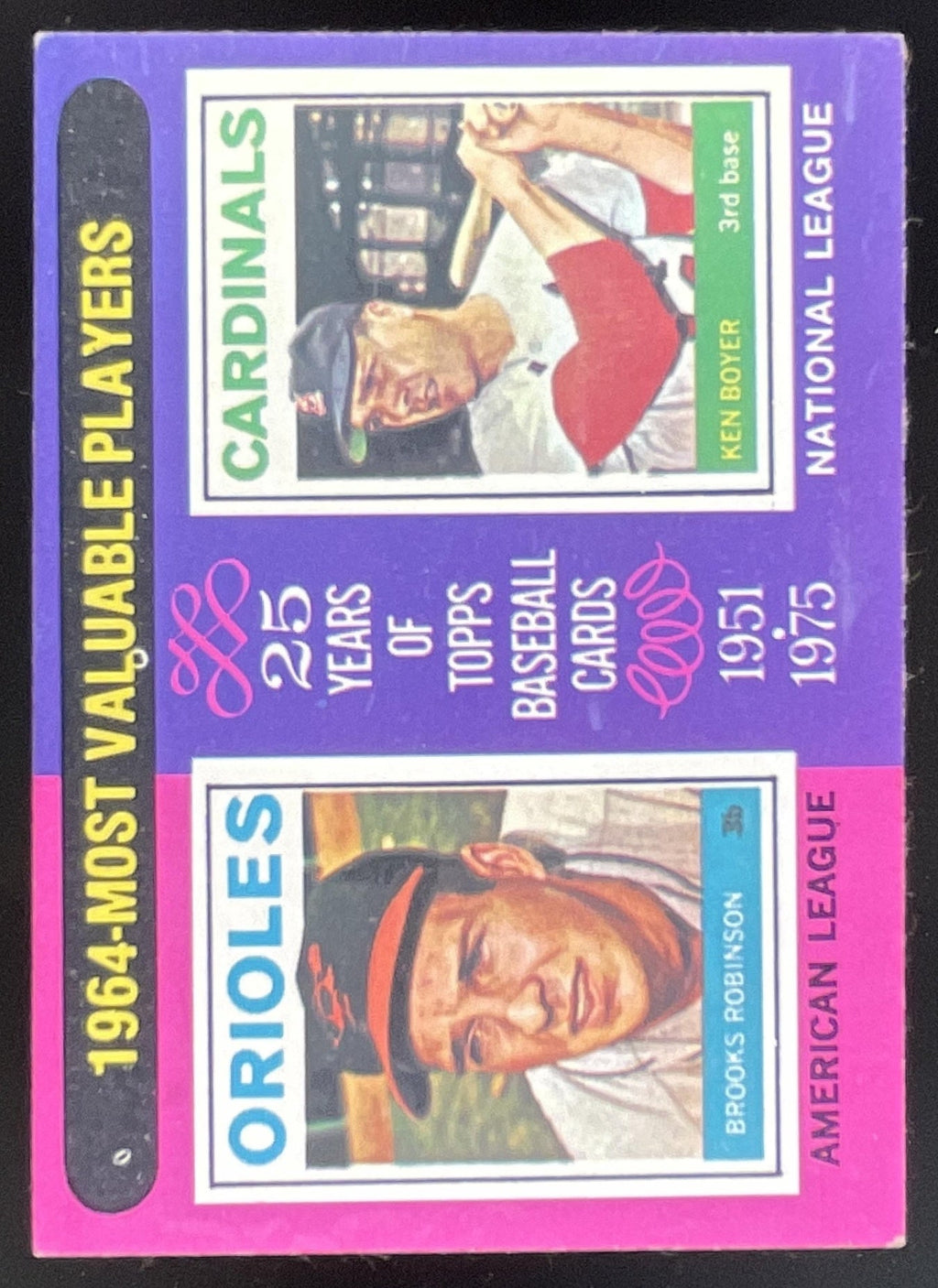 1975 Topps #202 1964s Brooks Robinson Ken Boyer MVP product image 1, provided for visual reference and product detail review