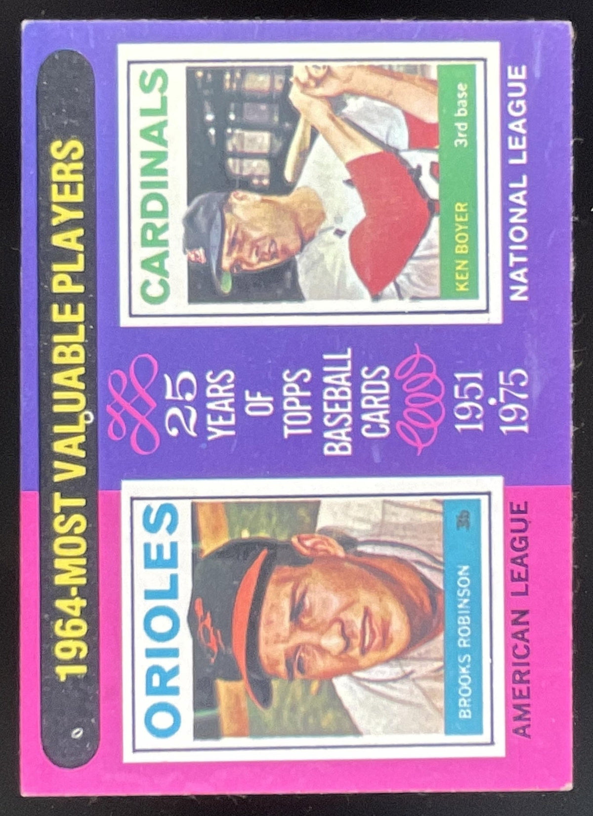 1975 Topps #202 1964s Brooks Robinson Ken Boyer MVP product image 1, provided for visual reference and product detail review