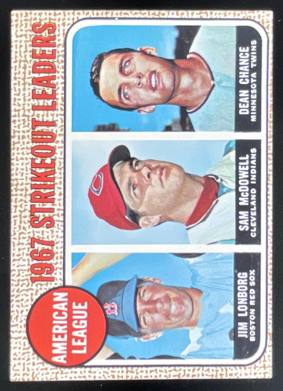 1968 Topps #12 Strikeout Leaders Jim Lonborg Sam McDowell Dean Chance product image 1, provided for visual reference and
