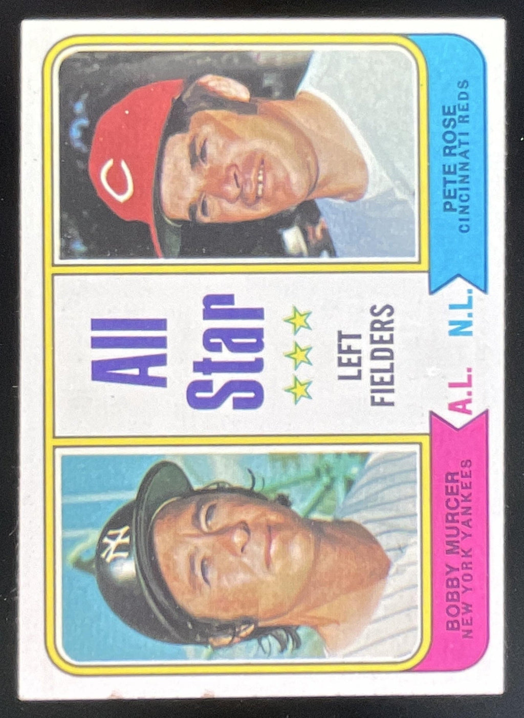 1974 Topps #336 All-Star Left Fielders Bobby Murcer Pete Rose All-Star product image 1, provided for visual reference and