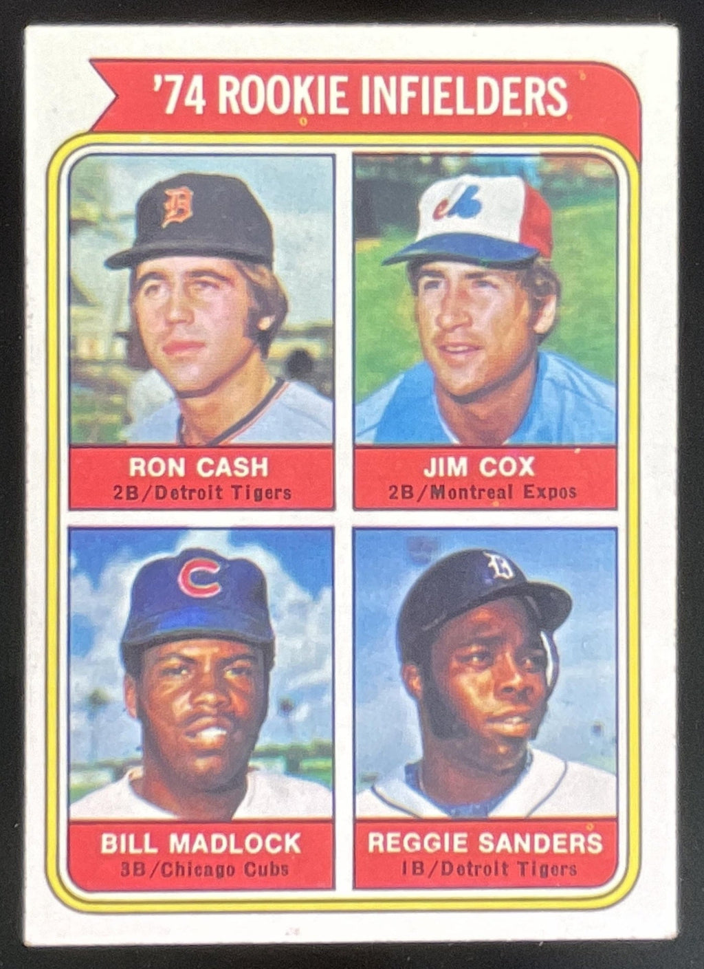1974 Topps #600 1974 Rookie Ron Cash Jim Cox Bill Madlock Reggie Sanders RC product image 1, provided for visual reference