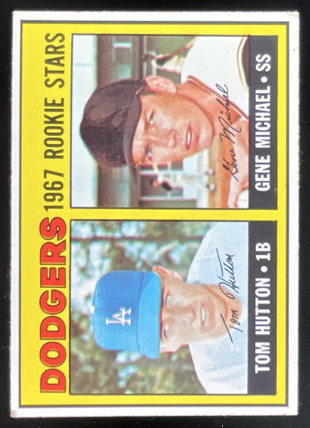 1967 Topps #428 Dodgers 1967 Rookie Stars Tom Hutton Gene Michael RS, RC product image 1, provided for visual reference and