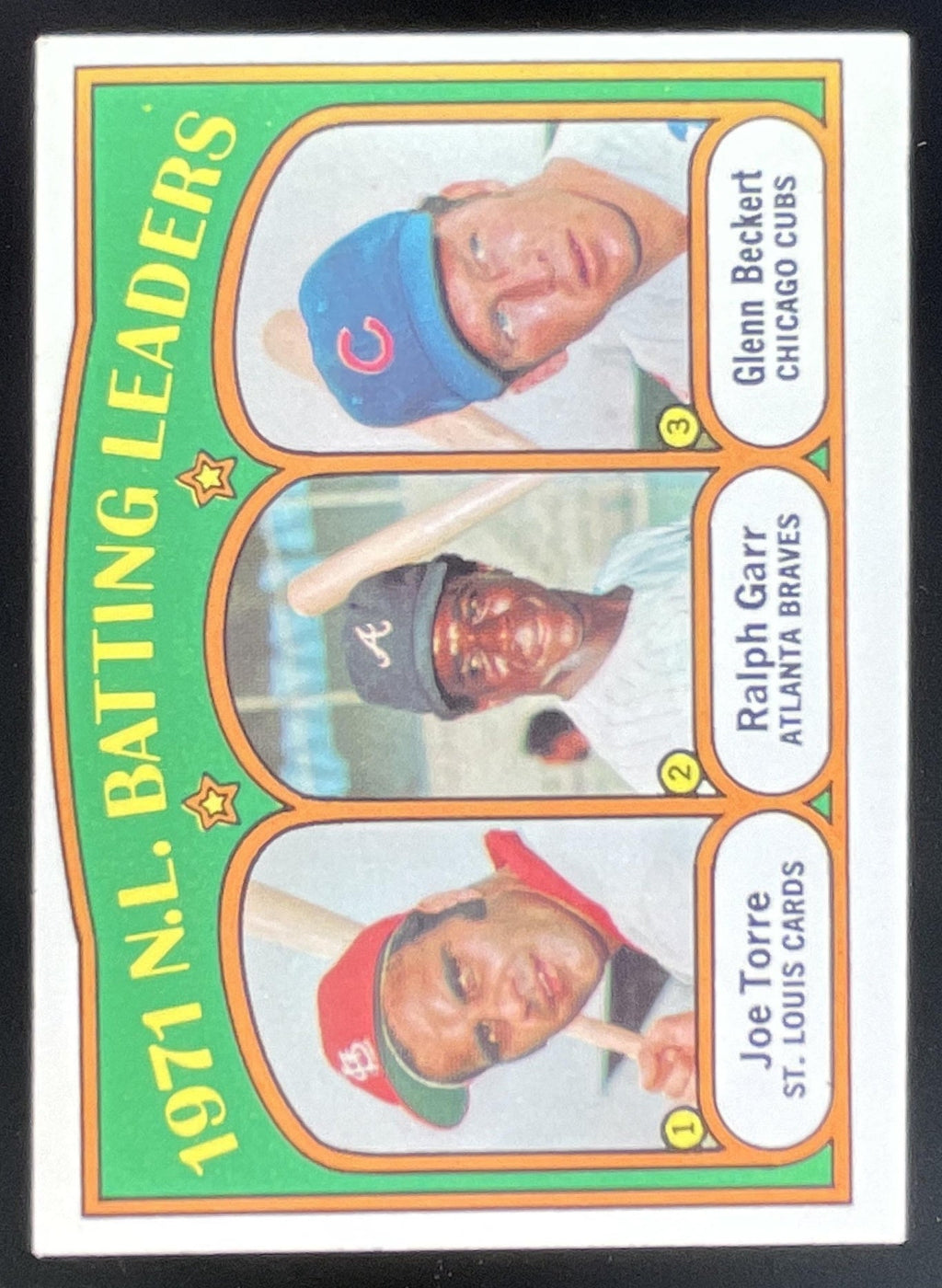 1972 Topps #85 Joe Torre Ralph Garr Glenn Beckert League Leaders product image 1, provided for visual reference and product