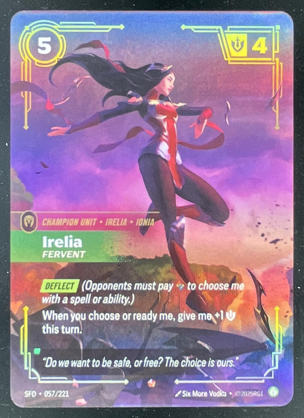 Riftbound League of Legends Irelia, Fervent - Spiritforged SFD product image 1, provided for visual reference and product