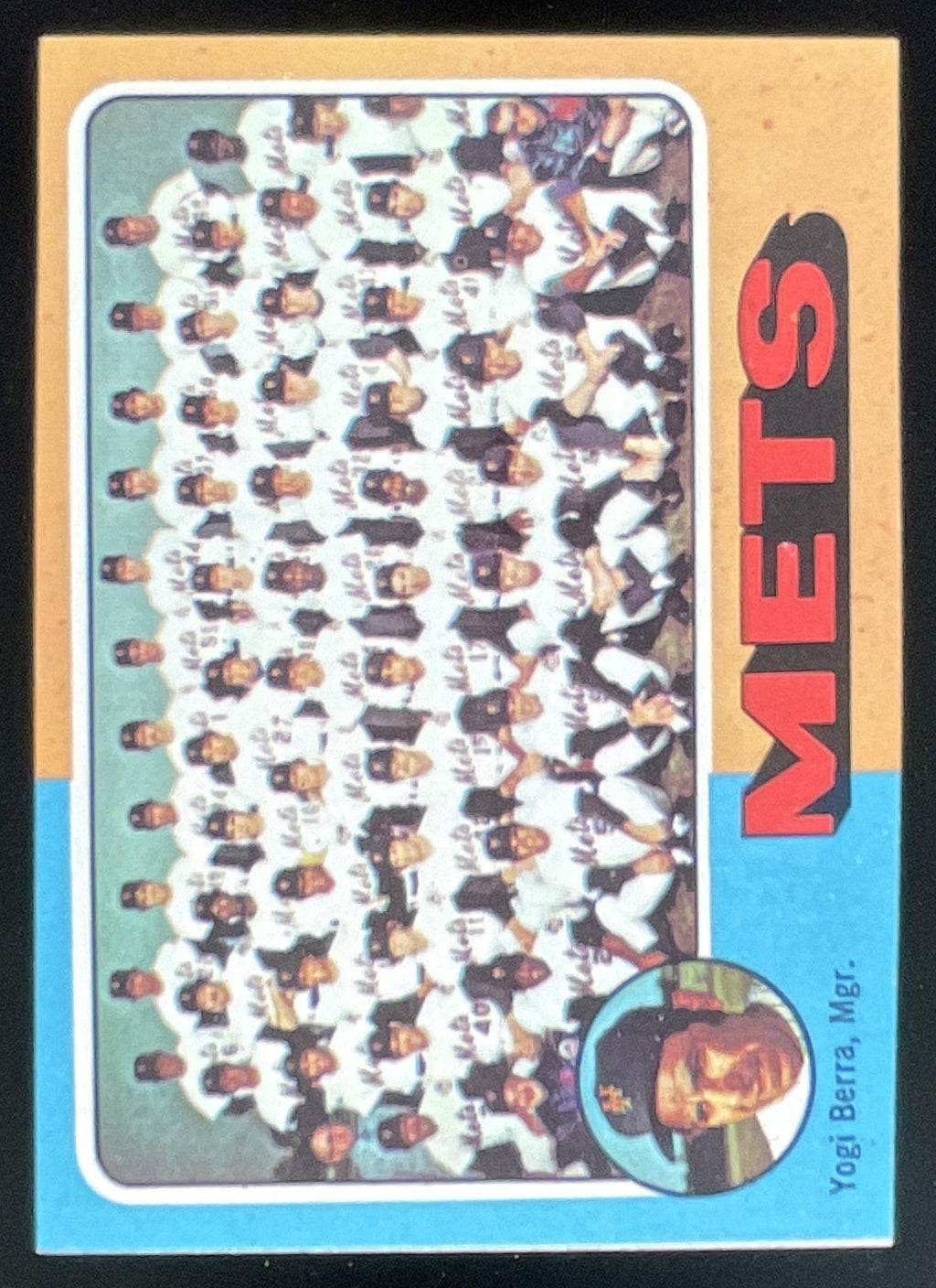 1975 Topps #421 New York Mets Yogi Berra MGR Checklist Card Team Card product image 1, provided for visual reference and
