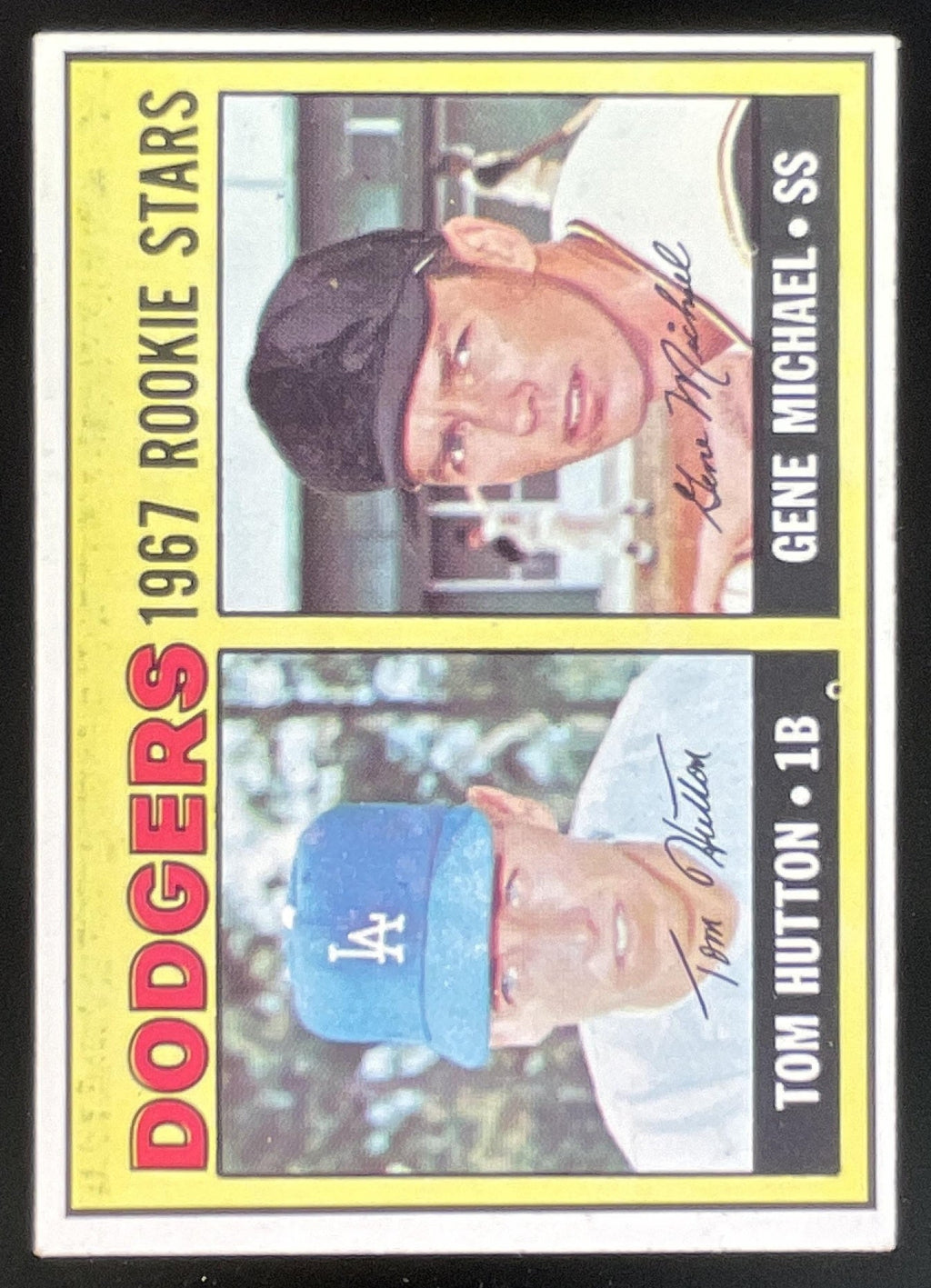 1967 Topps #428 Dodgers 1967 Rookie Stars Tom Hutton Gene Michael RS, RC product image 1, provided for visual reference and