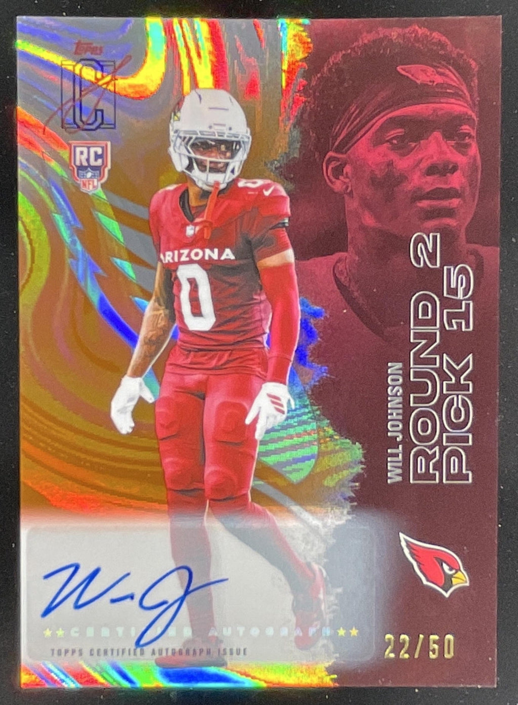 2025 Topps Signature Class Rookie Class Orange #135 Will Johnson RC Auto /50 product image 1, provided for visual reference