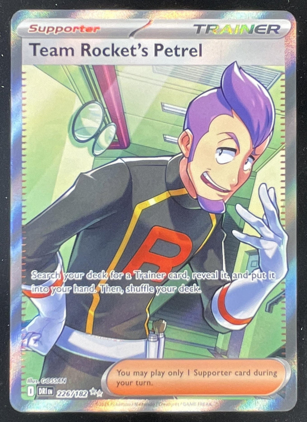 2025 Pokemon Destined Rivals #226/182 Team Rocket's Petrel product image 1, provided for visual reference and product detail