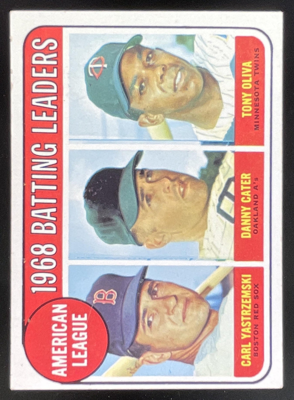 1969 Topps #1 American League Batting Carl Yastrzemski Danny Cater Tony Oliva product image 1, provided for visual reference