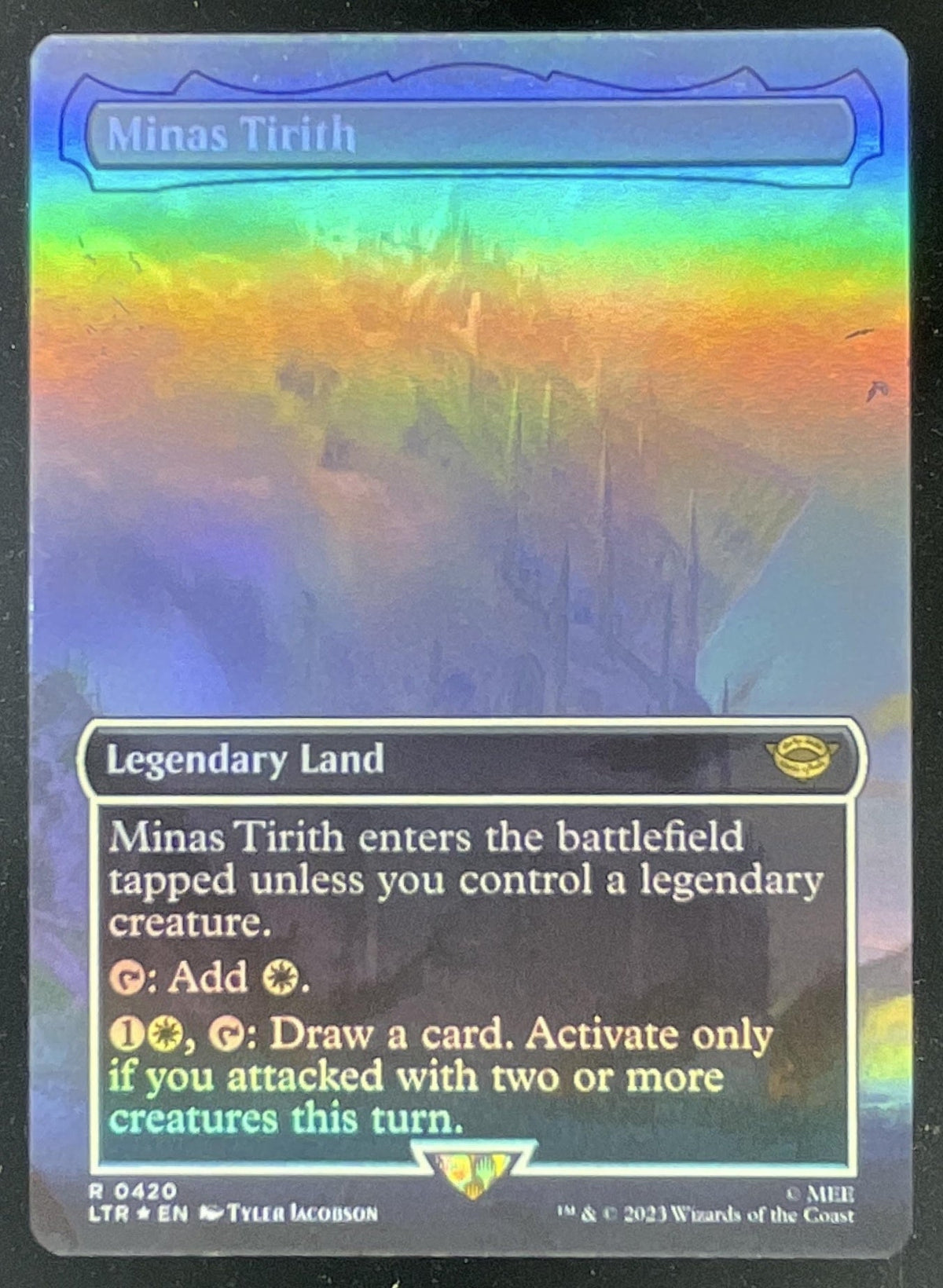 2023 Magic The Gathering The Lord of the Rings Borderless Foil #420 Minas Tirith product image 1, provided for visual