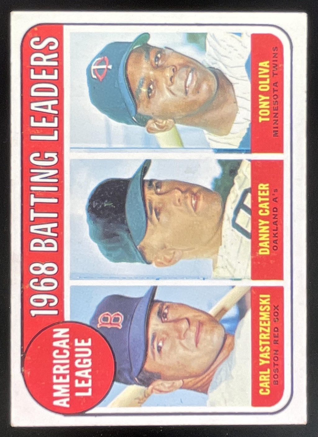 1969 Topps #1 American League Batting Carl Yastrzemski Danny Cater Tony Oliva product image 1, provided for visual reference
