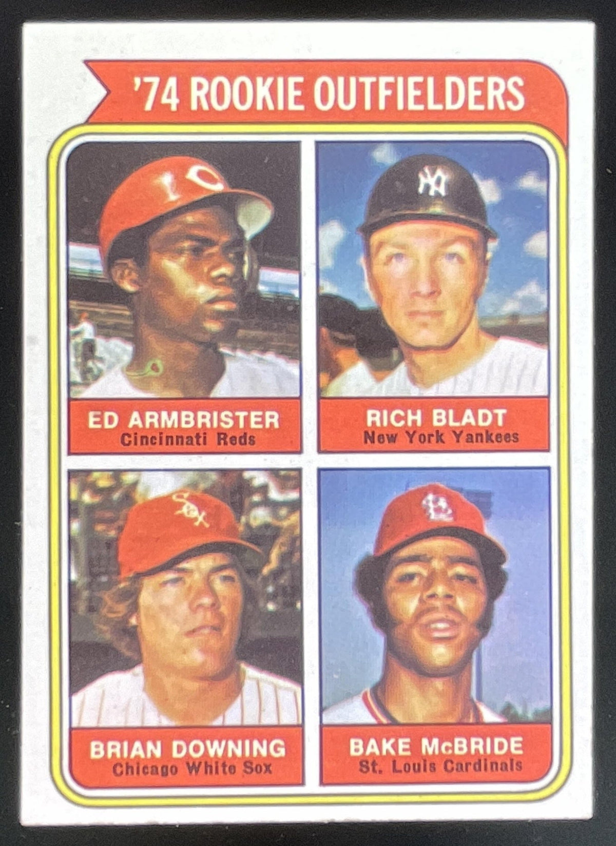 1974 Topps #601 1974 Ed Armbrister Rich Bladt Brian Downing Bake McBride RC product image 1, provided for visual reference