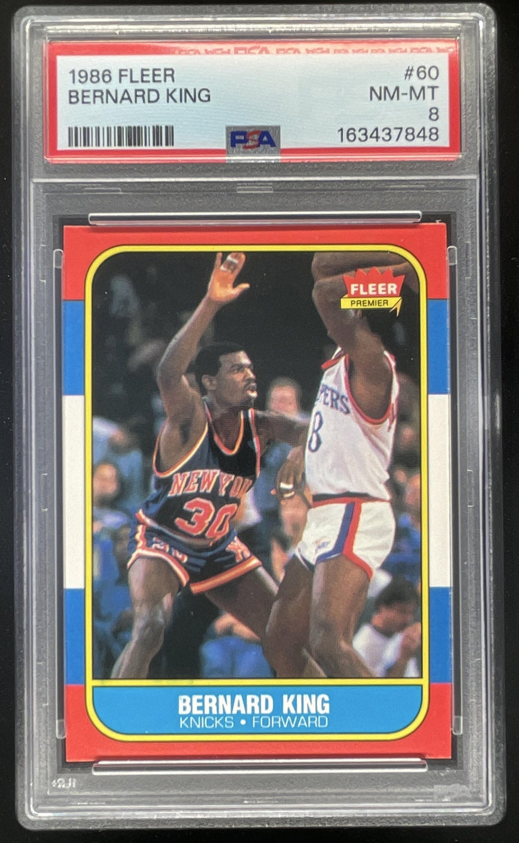 1986-87 Fleer #60 Bernard King PSA 8 product image 1, provided for visual reference and product detail review