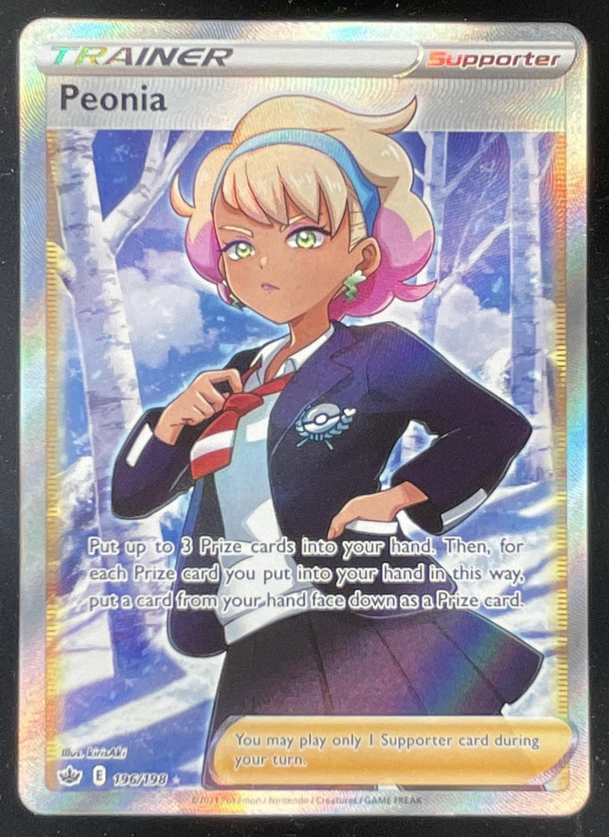 2021 Pokemon Sword & Shield Chilling Reign #196/198 Peonia Ultra Rare product image 1, provided for visual reference and