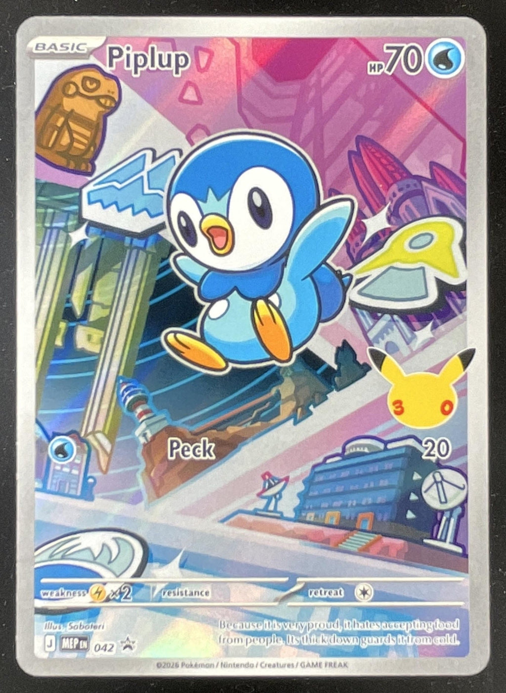 2026 Pokemon MEP Black Star Promos #042 Piplup First Partner Illustration product image 1, provided for visual reference and