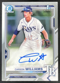 2021 Bowman Draft Chrome Pick #CDA-CW Carson Williams RC Auto product image 1, provided for visual reference and product