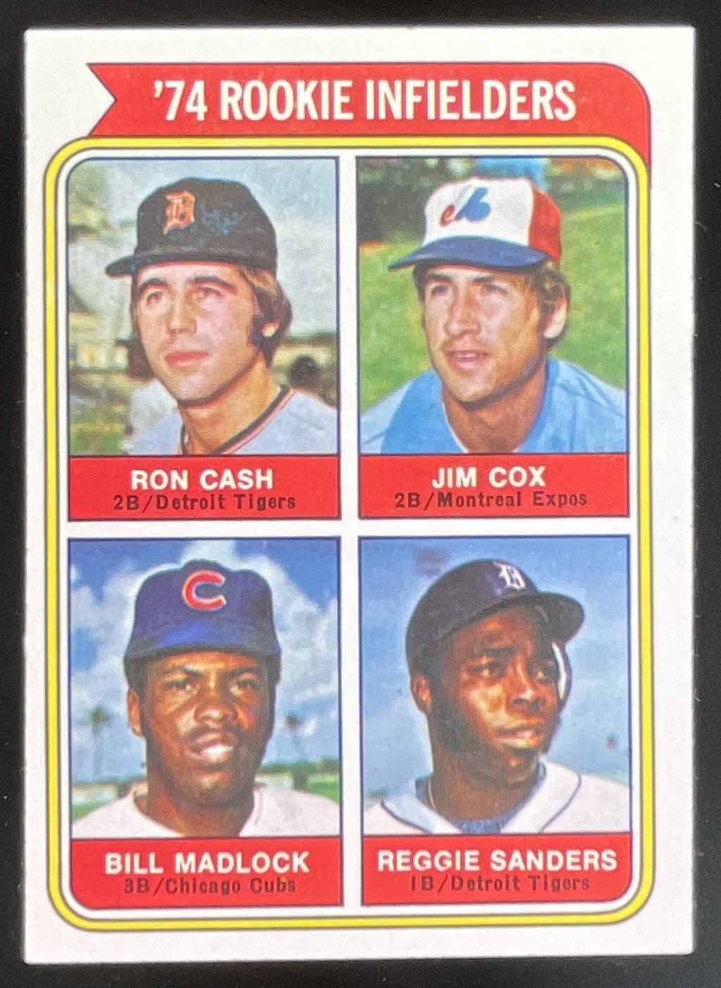 1974 Topps #600 1974 Rookie Ron Cash Jim Cox Bill Madlock Reggie Sanders RC product image 1, provided for visual reference