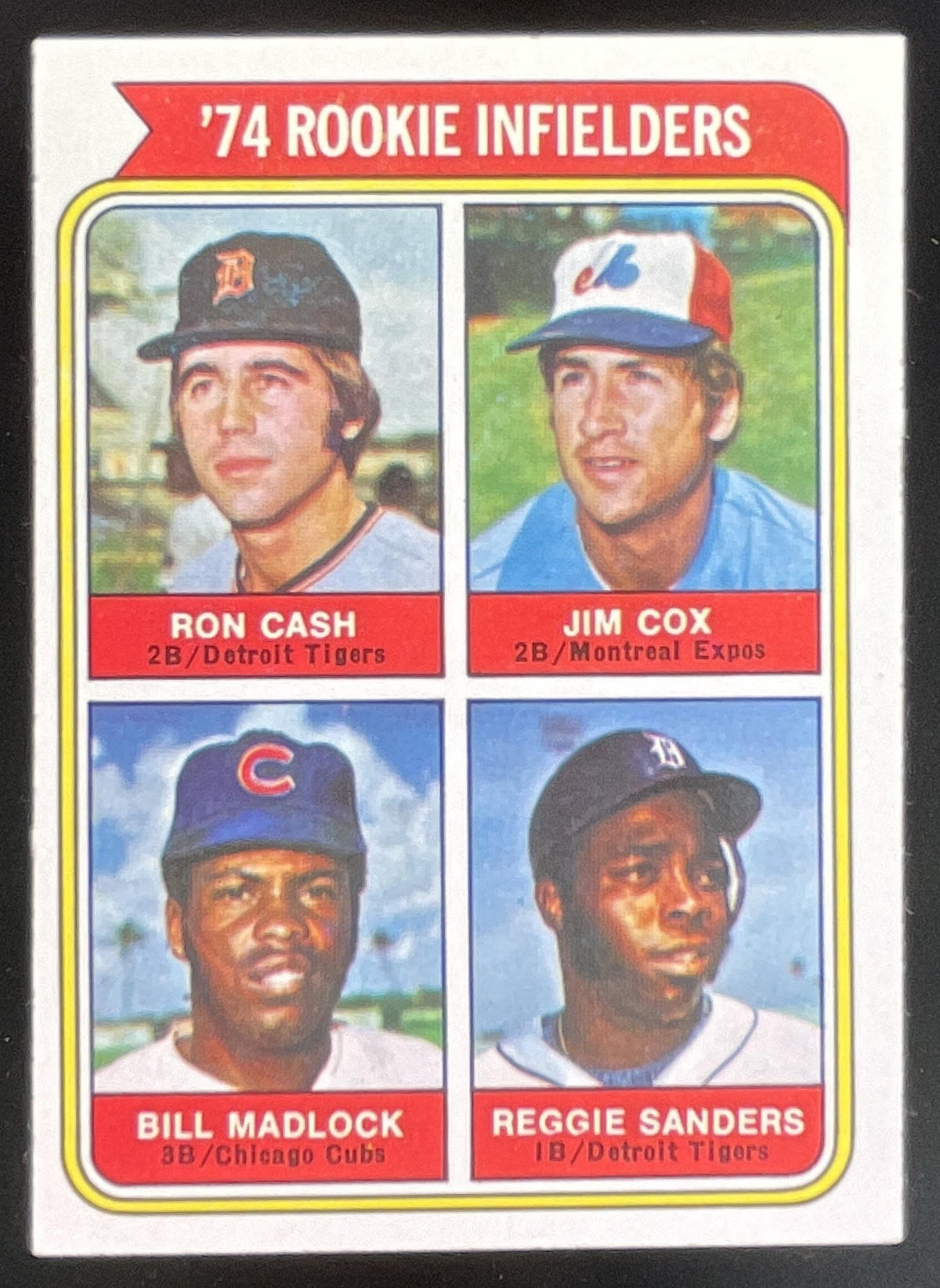 1974 Topps #600 1974 Rookie Ron Cash Jim Cox Bill Madlock Reggie Sanders RC product image 1, provided for visual reference