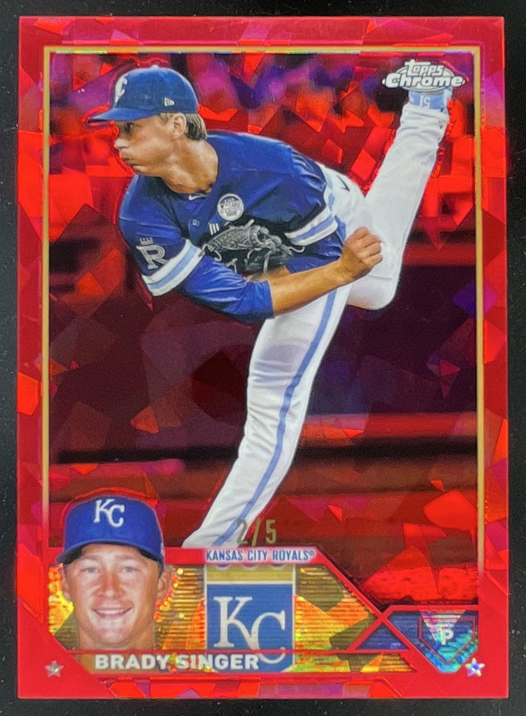 2023 Topps Chrome Sapphire Chrome Red Refractor #328 Brady Singer /5 product image 1, provided for visual reference and