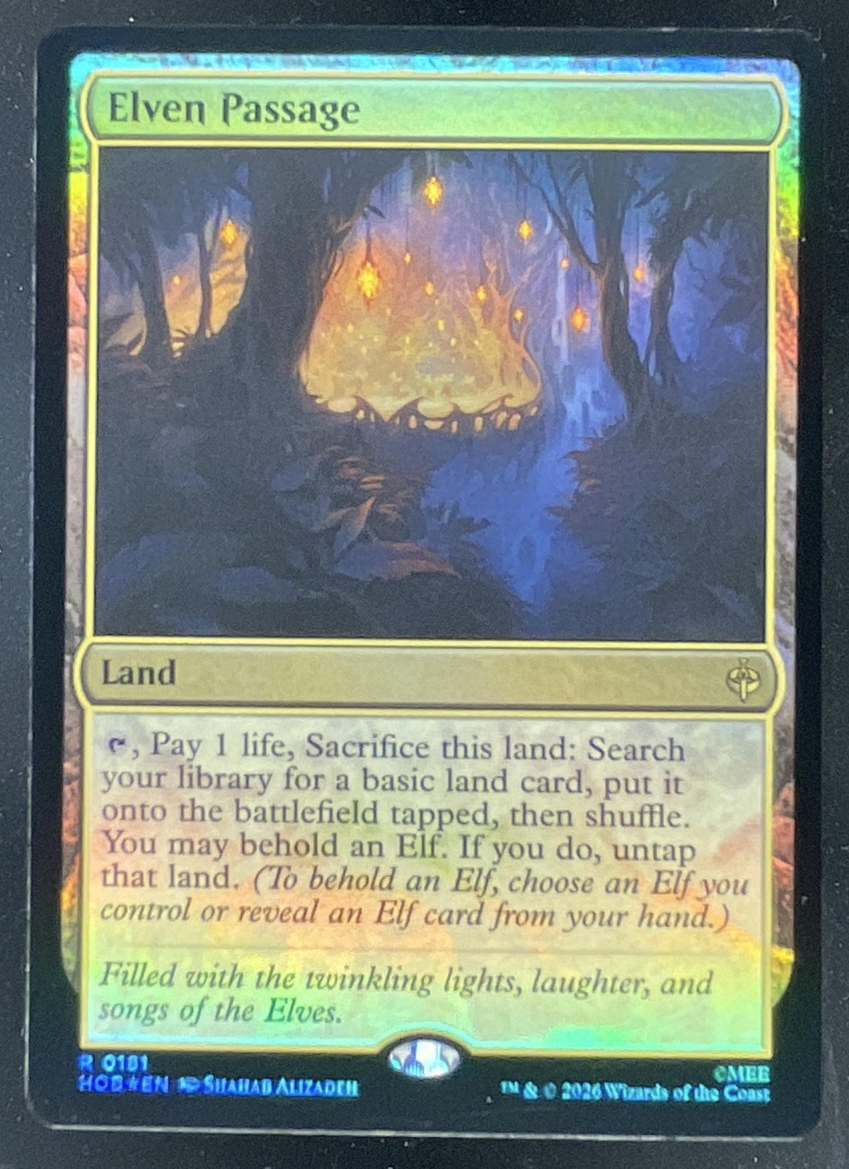 2026 Magic: The Gathering The Hobbit Rare #0181 Elven Passage Foil product image 1, provided for visual reference and