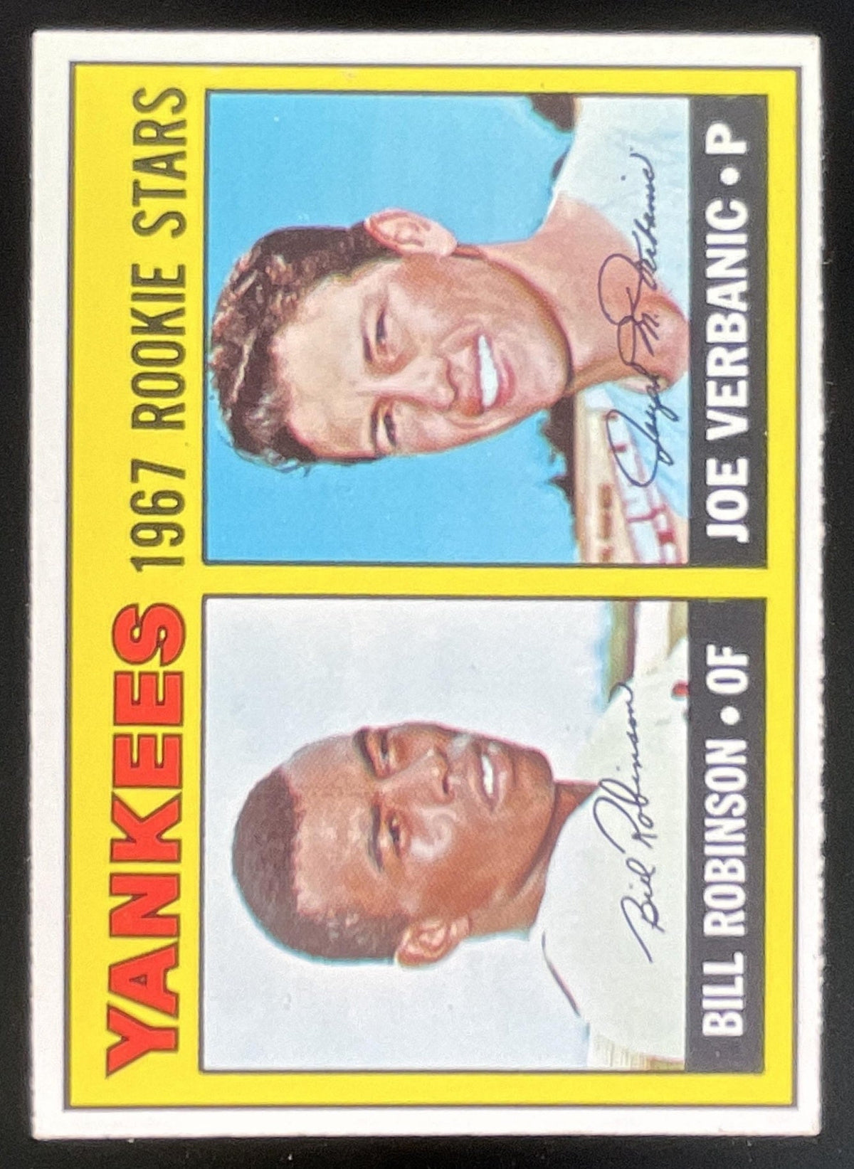 1967 Topps #442 Yankees 1967 Rookie Stars Bill Robinson Joe Verbanic RS, RC product image 1, provided for visual reference
