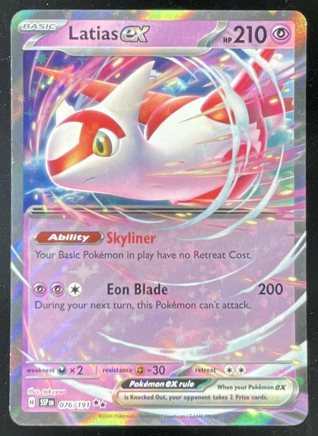 2024 Pokemon Surging Sparks #076/191 Latias Ex product image 1, provided for visual reference and product detail review
