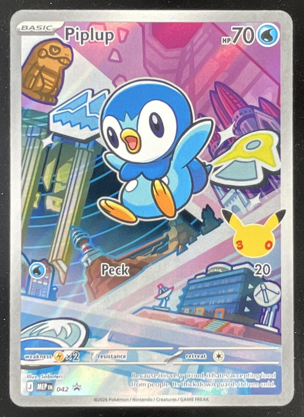 2026 Pokemon MEP Black Star Promos #042 Piplup First Partner Illustration product image 1, provided for visual reference and