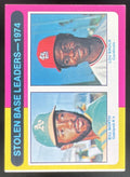 1975 Topps #309 1974 Stolen Leaders Bill North Lou Brock League Leaders product image 1, provided for visual reference and