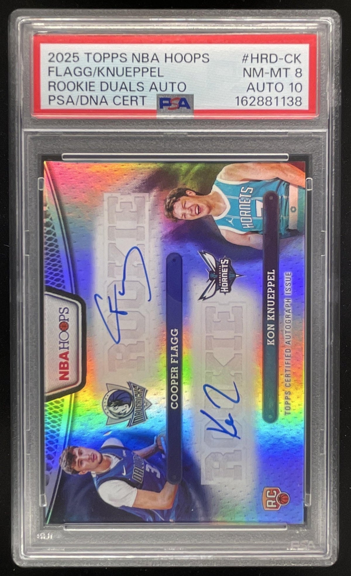 2025 Topps Hoops Rookie Dual Autograph #HRD-CK Kon Knueppel Cooper Flagg RC Auto product image 1, provided for visual