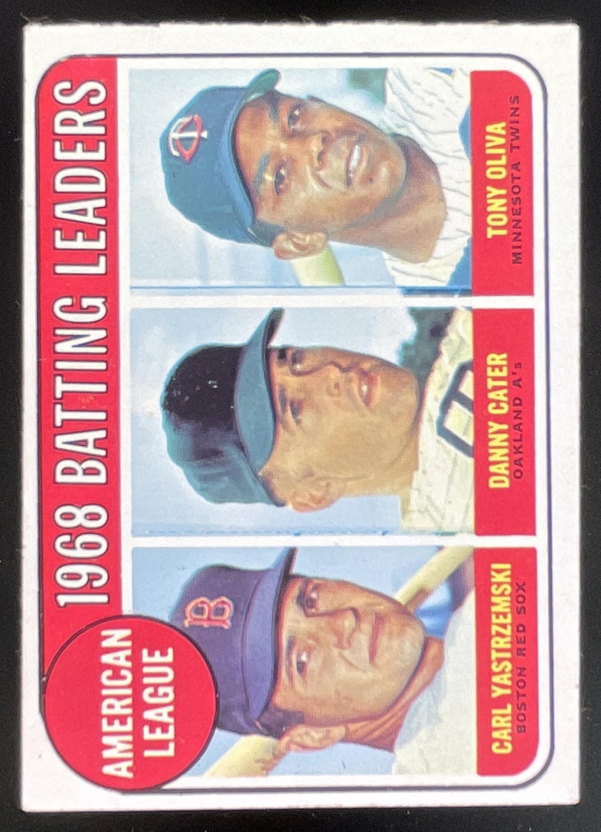 1969 Topps #1 American League Batting Carl Yastrzemski Danny Cater Tony Oliva product image 1, provided for visual reference