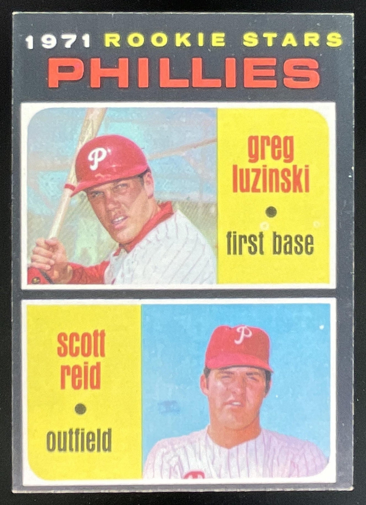 1971 Topps #439 Phillies 1971 Rookie Stars Greg Luzinski Scott Reid RC product image 1, provided for visual reference and