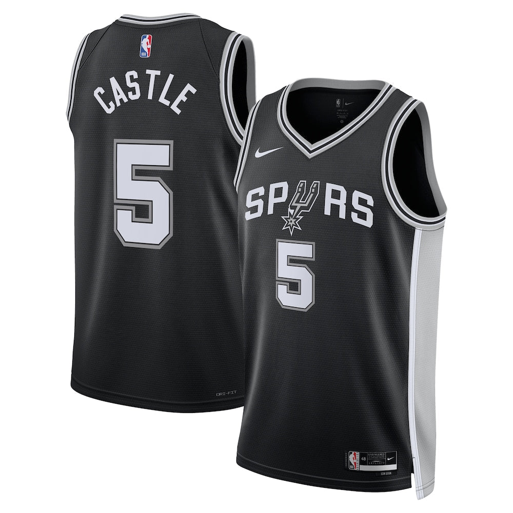 San Antonio Spurs Icon Swingman Jersey Black Stephon Castle product image 1