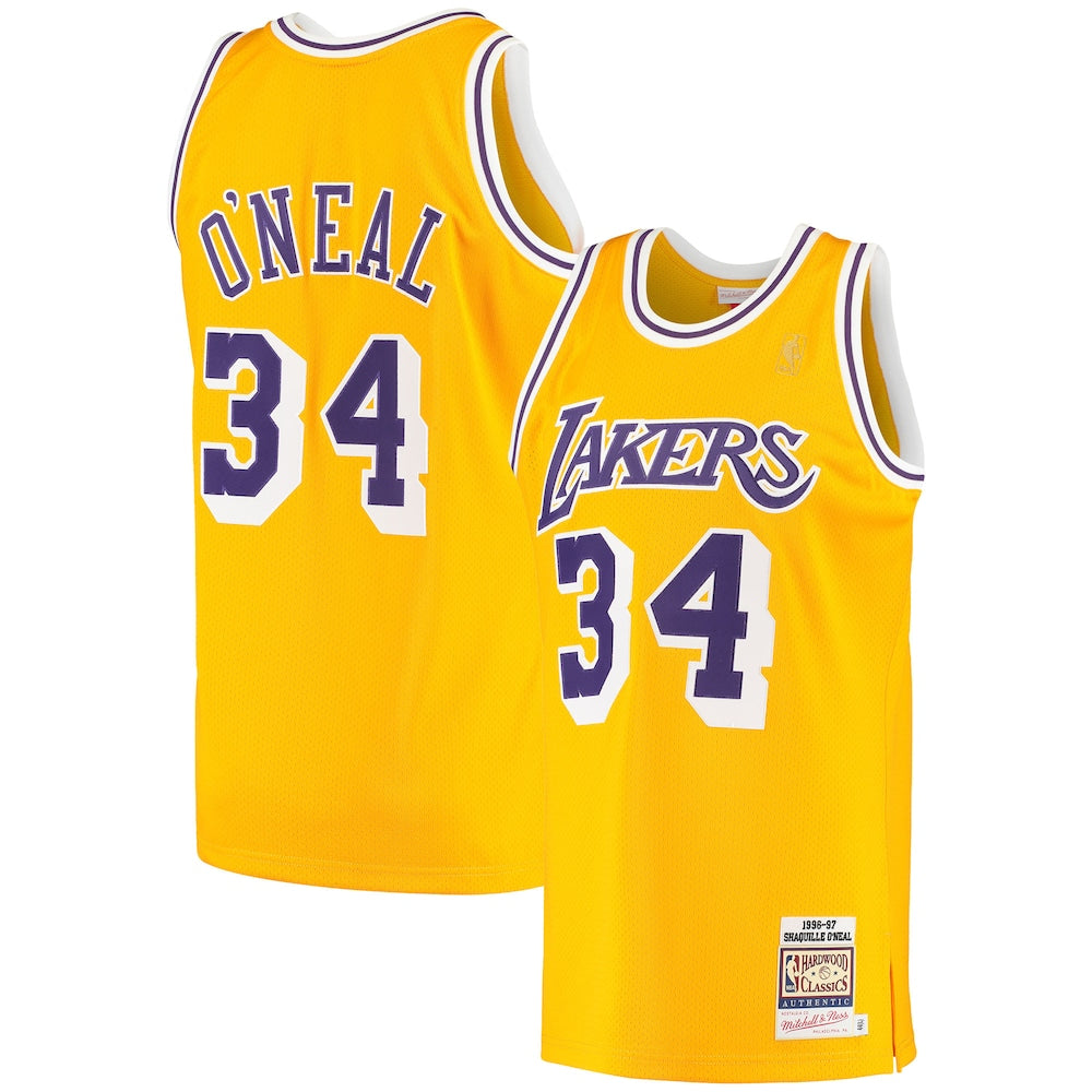 Shaquille Oneal Gold Los Angeles Lakers 199697 Hardwood product image 1
