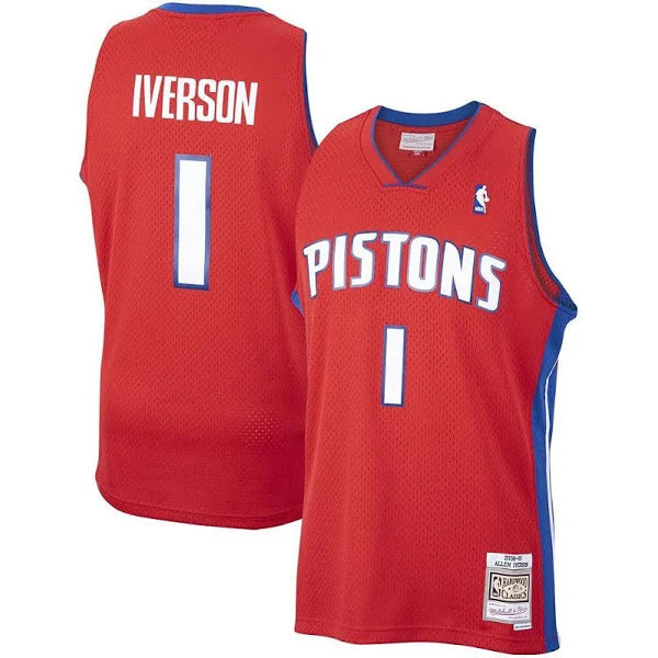 Detroit Pistons Allen Iverson 2008-09 Mitchell & Ness Red product image 1
